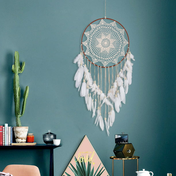 LED Light Dream Catcher Decor Room Car Hanging Dreamcatcher Feather Tailing Gift